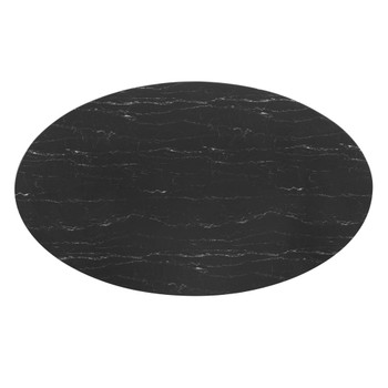 Modway EEI-5198-WHI-BLK Lippa 78" Oval Artificial Marble Dining Table - White/Black