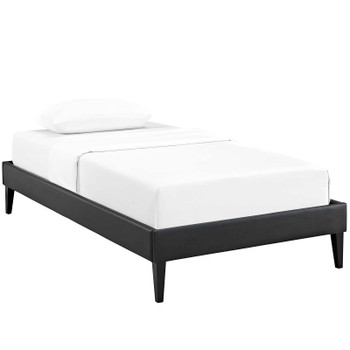 Modway Tessie Twin Vinyl Bed Frame with Squared Tapered Legs MOD-5894-BLK Black