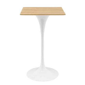 Modway EEI-5202-WHI-NAT Lippa 28" Square Bar Table - White/Natural