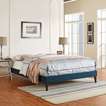 Modway Tessie Queen Fabric Bed Frame with Squared Tapered Legs MOD-5899-AZU Azure