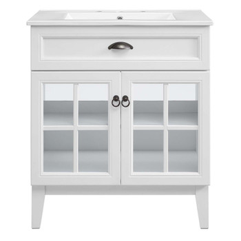 Modway EEI-5425-WHI-WHI Isle 30" Bathroom Vanity Cabinet - White/White