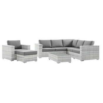 Modway EEI-5447-LGR Convene 6-Piece Outdoor Patio Sectional Set