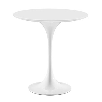 Modway EEI-5678-WHI-WHI Lippa 20" Round Side Table - White/White