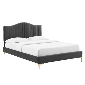 Modway MOD-6748 Juniper Channel Tufted Performance Velvet King Platform Bed