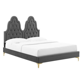 Modway MOD-6763 Alexandria Tufted Performance Velvet Queen Platform Bed