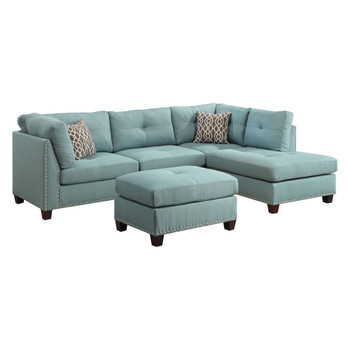 ACME 54390 Laurissa Teal Right Facing Sectional Sofa