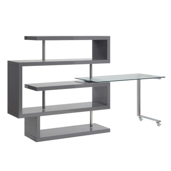 ACME 93181 Buck Ii Gray Desk with Shelf