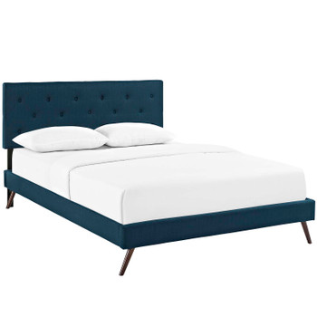 Modway Tarah King Fabric Platform Bed with Round Splayed Legs MOD-5981-AZU Azure