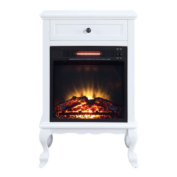 ACME AC00853 Eirene White Cabinet with Fireplace