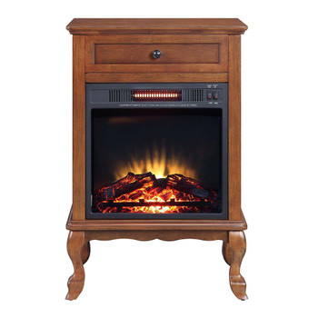 ACME AC00855 Eirene Walnut Cabinet with Fireplace