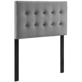 Modway Emily Twin Biscuit Tufted Performance Velvet Headboard Gray MOD-6114-GRY