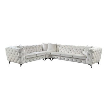 ACME LV01160 Atronia Sectional Sofa with 4 Pillows