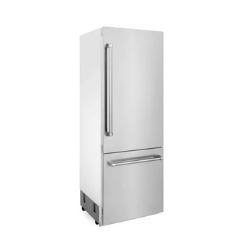 ZLINE 30" 16.1 cu. ft. Built-In 2-Door Bottom Freezer Refrigerator with Internal Water and Ice Dispenser in Stainless Steel (RBIV-304-30)