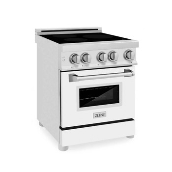 ZLINE 24" 2.8 cu. ft. Induction Range with a 3 Element Stove and Electric Oven in White Matte (RAIND-WM-24)
