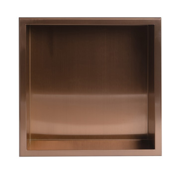 ALFI brand ABNP1616-BC 16" x 16" Brushed Copper PVD Steel Square Single Shelf Shower Niche