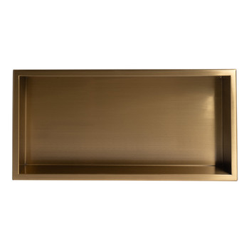 ALFI brand ABNP2412-BG 24" x 12" Brushed Gold PVD Stainless Steel Horizontal Single Shelf Shower Niche