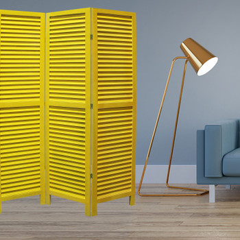 1 x 48 x 67 Yellow Wood Shutter - Screen