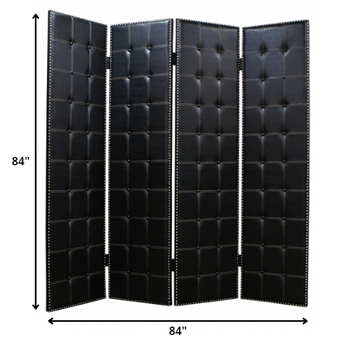 1 x 84 x 84 Black Faux leather  Screen