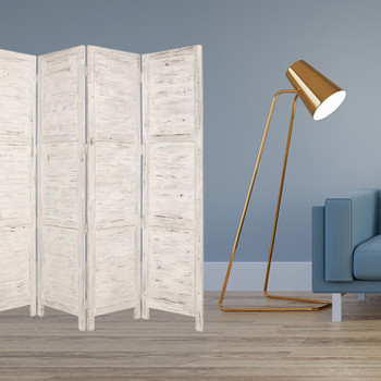 1" x 76" x 84" White Wood Screen