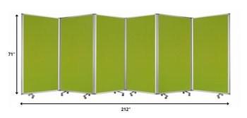 212 x 1 x 71 Green Metal 6 Panel Screen