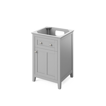 24" Grey Chatham Vanity, Steel Grey Cultured Marble Vanity Top, undermount rectangle bowl