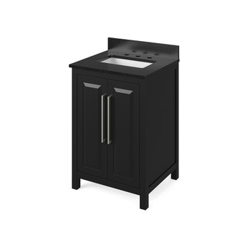 24" Black Cade Vanity, Black Granite Vanity Top, undermount rectangle bowl