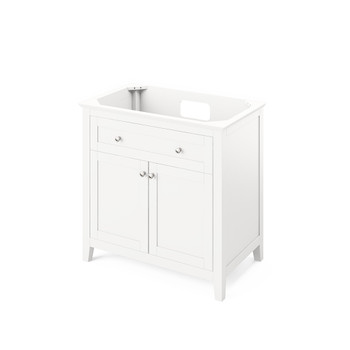 36" White Chatham Vanity, Calacatta Vienna Quartz Vanity Top, undermount rectangle bowl