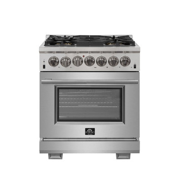 Forno Fratta - 30" Platinum Freestanding Dual Fuel Range FFSGS6187-30