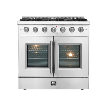 Forno Vittorio- 36" Freestanding Gas Range, with French Door Oven Access. FFSGS6444-36

