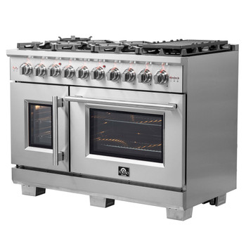 Forno Capriasca - 48" Titanium Gas Range, Double fire furnace head 8 burner, with professional oven FFSGS6460-48
