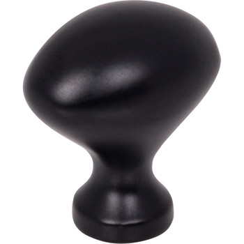 Elements 1-1/8" Overall Length Matte Black Oval Merryville Cabinet Knob 897MB