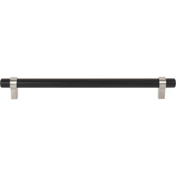 Jeffrey Alexander 224 mm Center-to-Center Matte Black with Satin Nickel Key Grande Cabinet Bar Pull 5224MBSN