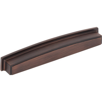 Jeffrey Alexander 192 mm Center Brushed Oil Rubbed Bronze Square-to-Center Square Renzo Cabinet Cup Pull 141-192DBAC