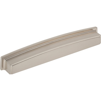 Jeffrey Alexander 192 mm Center Satin Nickel Square-to-Center Square Renzo Cabinet Cup Pull 141-192SN