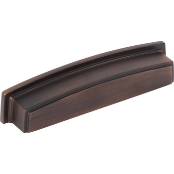 Jeffrey Alexander 128 mm Center Brushed Oil Rubbed Bronze Square-to-Center Square Renzo Cabinet Cup Pull 141-128DBAC