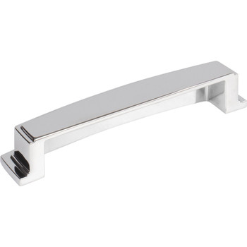 Jeffrey Alexander 128 mm Center Polished Chrome Square-to-Center Square Renzo Cabinet Cup Pull 141-128PC