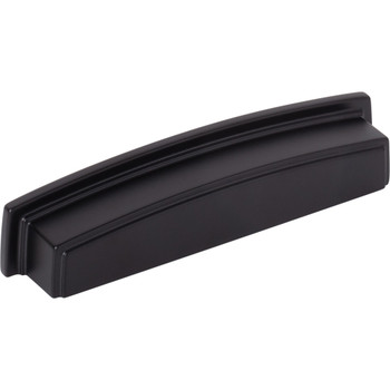 Jeffrey Alexander 128 mm Center Matte Black Square-to-Center Square Renzo Cabinet Cup Pull 141-128MB