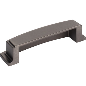 Jeffrey Alexander 96 mm Center Brushed Pewter Square-to-Center Square Renzo Cabinet Cup Pull 141-96BNBDL