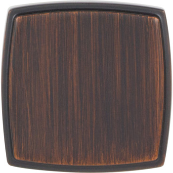 Jeffrey Alexander 1-1/4" Overall Length Brushed Oil Rubbed Bronze Square Renzo Cabinet Knob 141DBAC