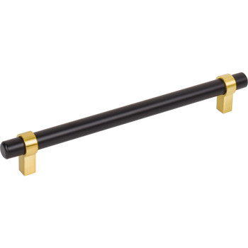 Jeffrey Alexander 192 mm Center-to-Center Matte Black with Brushed Gold Key Grande Cabinet Bar Pull 5192MBBG