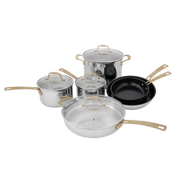 ZLINE 10 piece Stainless Steel Cookware with 2 Non-Stick Pans (CWSETL-NS-10)