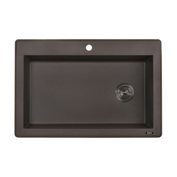 Ruvati 33 x 22 inch epiGranite Drop-in Topmount Granite Composite Single Bowl Kitchen Sink - Espresso Brown - RVG1033ES