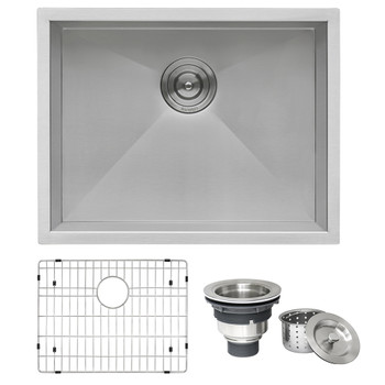 Ruvati 23-inch Undermount 16 Gauge Zero Radius Kitchen Sink Stainless Steel Single Bowl - RVH7100