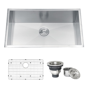 Ruvati 32-inch Undermount 16 Gauge Zero Radius Kitchen Sink Stainless Steel Single Bowl - RVH7405