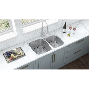 Ruvati 32-inch Undermount 40/60 Double Bowl 16 Gauge Stainless Steel Kitchen Sink - RVM4315