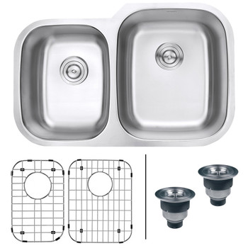 Ruvati 32-inch Undermount 40/60 Double Bowl 16 Gauge Stainless Steel Kitchen Sink - RVM4315