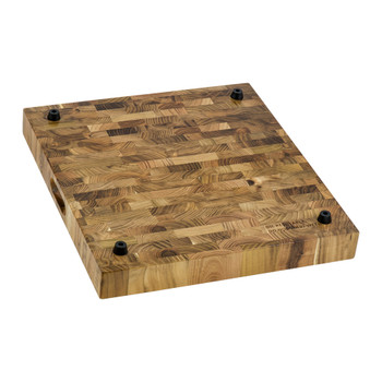 Ruvati 17 x 16 x 2 inch thick End-Grain Teak Butcher Block Solid Wood Large Workstation Cutting Board - RVA2445TKE