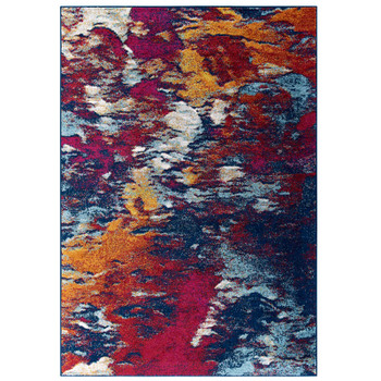 Modway Entourage Foliage Contemporary Modern Abstract 5x8 Area Rug Blue, Orange, Yellow, Red R-1172A-58