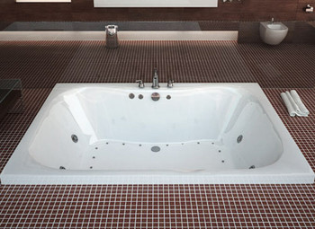 Atlantis Whirlpools Neptune 40 x 60 Rectangular Air & Whirlpool Jetted Bathtub High Gloss Acrylic - 4060NDR