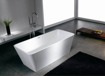 Atlantis Whirlpools Bealey 27 x 60 Artificial Stone Freestanding Non Jetted Bathtub Matte White finish - 5927BLSXCWXX